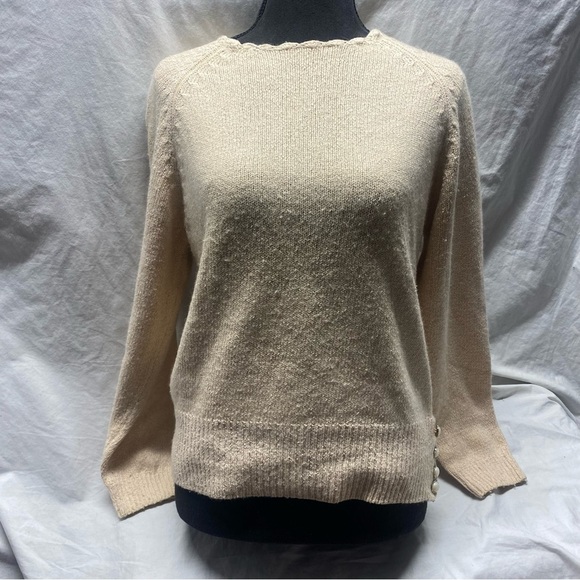 VTG | Silk Angora Wool Pearl Button Knit Sweater - Picture 1 of 7
